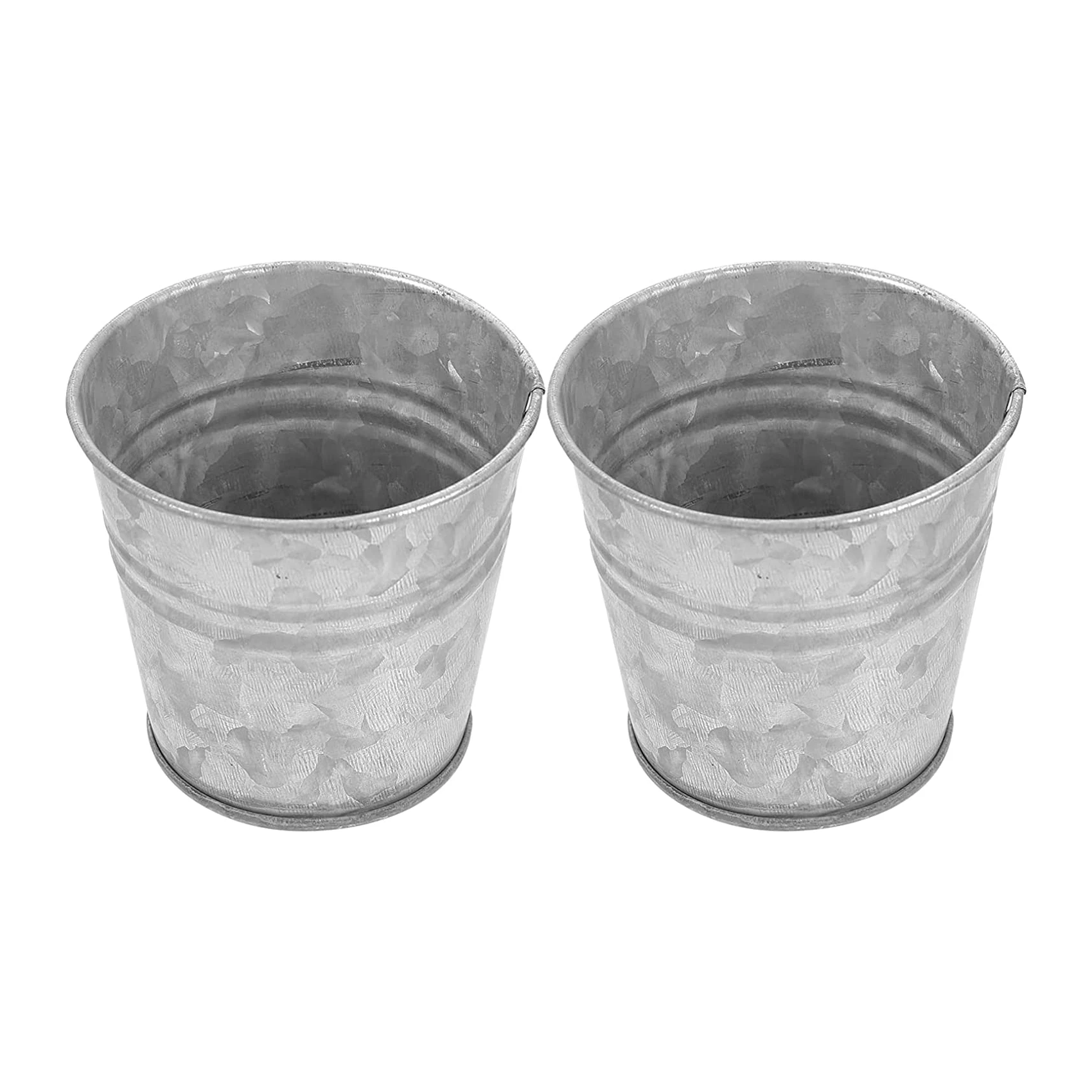 White Vintage Finished Galvanized Metal Planter Hot Selling Garden Pots