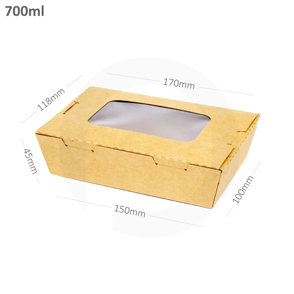 Paper Meal Box 700ml Kraft Paper Window Lunch Box Buy Paper Boxes