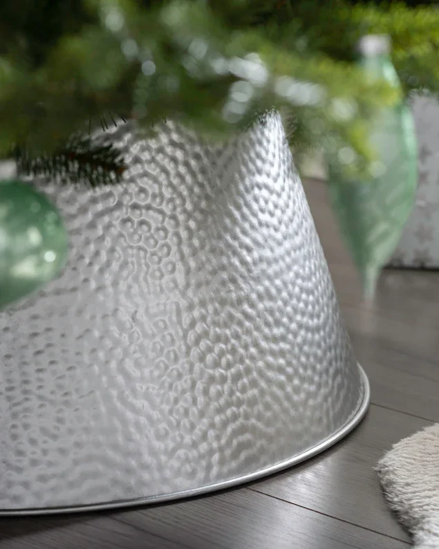 2023 Christmas Galvanized Metal Tree Collar Christmas Decor Metal