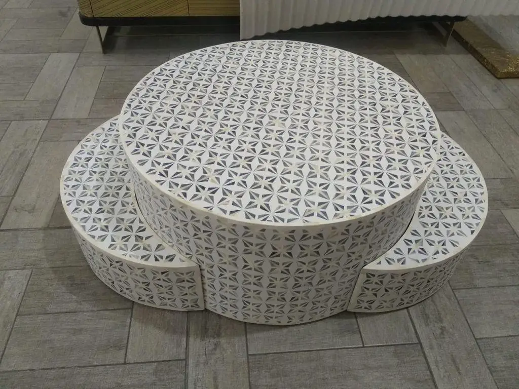 Best Selling Coffee Table Made Of Mdf Or Plywood & Brass With Handwork