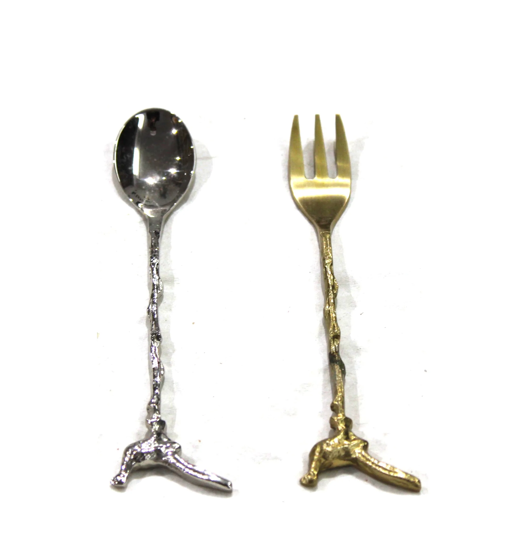 Spoon And Fork Set With New High Standard Quality Brass Golden Colored