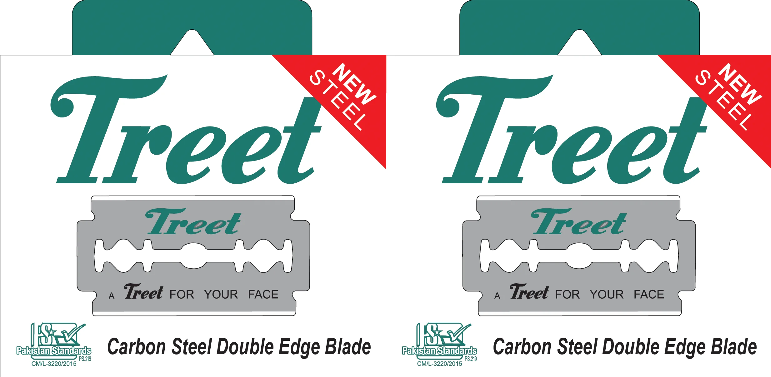 Treet New Steel 200 Double Edge Razor Blades Hanging Card Type Buy