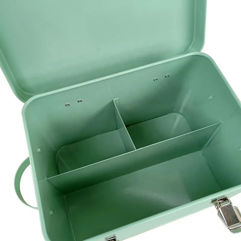 Metal Gardening Storage Box Organizer Seed Box With Dividers And