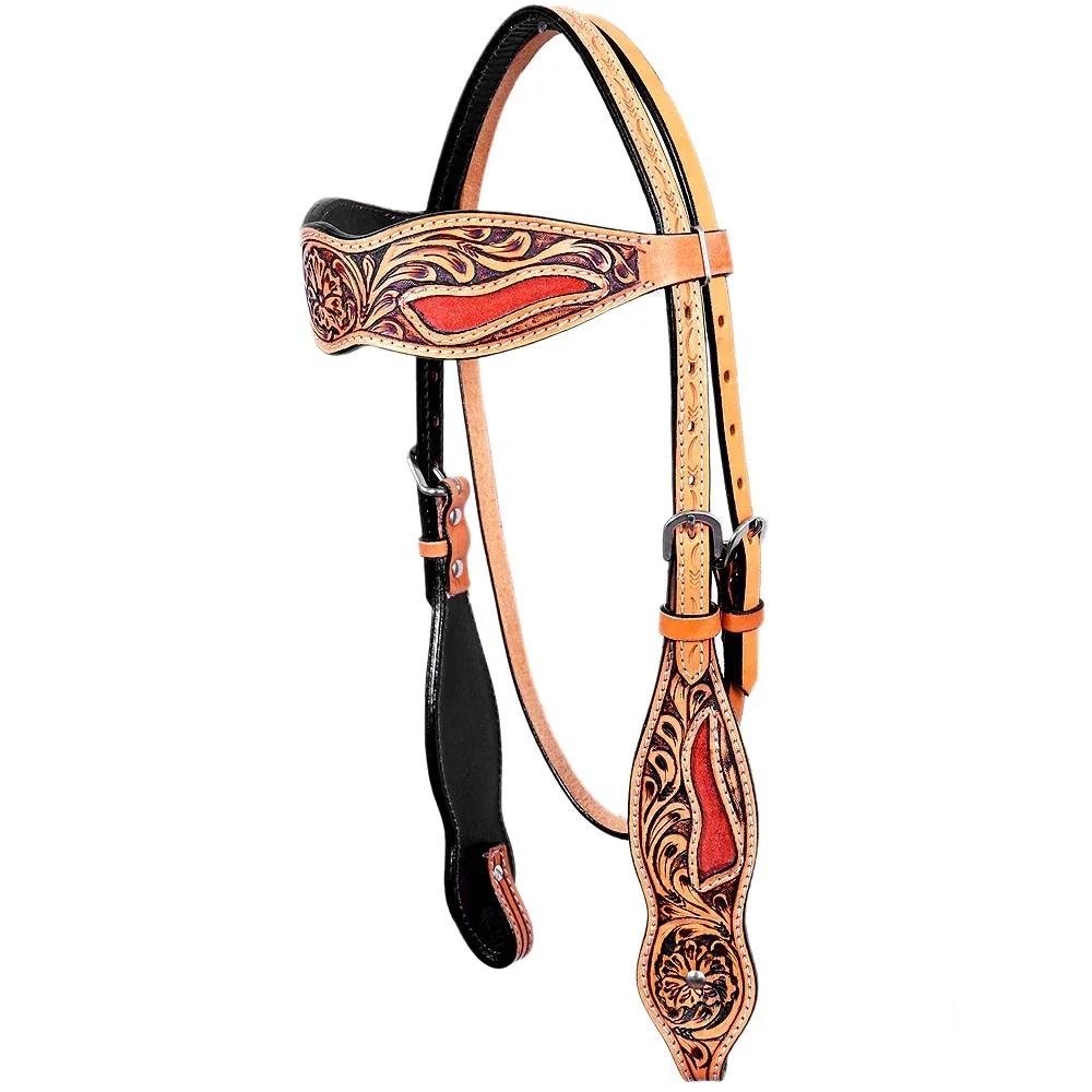 Handmade Genuine Leather Horse Leather Bosal Headstall With Fancy
