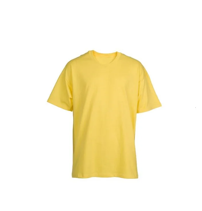 Yellow Color 100 High Quality Export Oriented O Neck Short Sleeve Plus