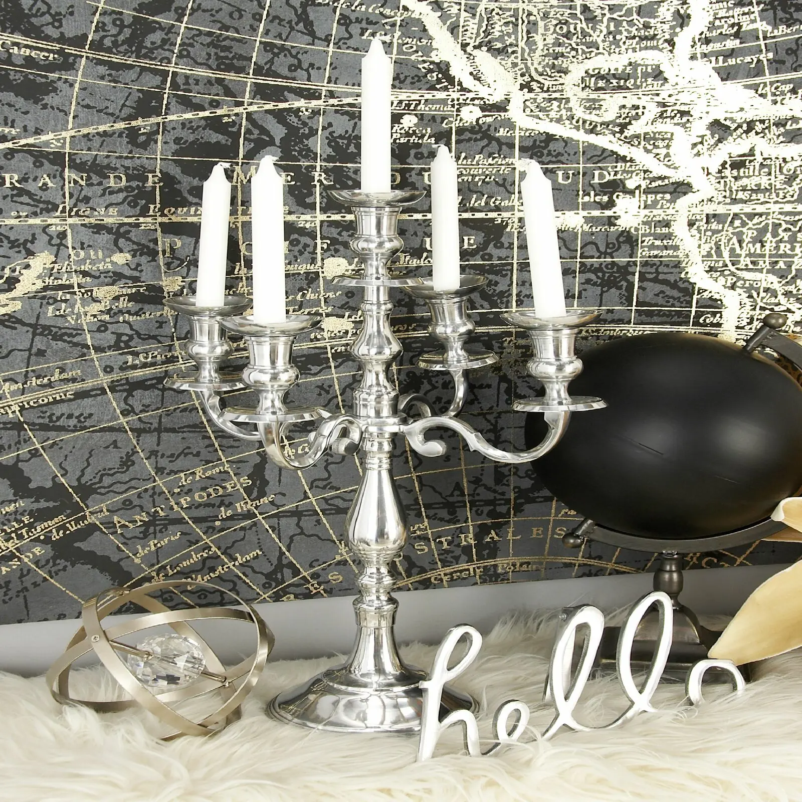 Black Candelabra With Crystal Drops Wedding Table Centerpiece