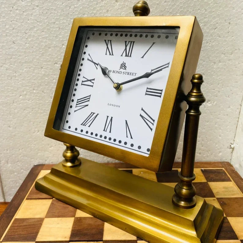 Nautical Retro Brass Table Clock Antique Timepiece Nautical Desk ...