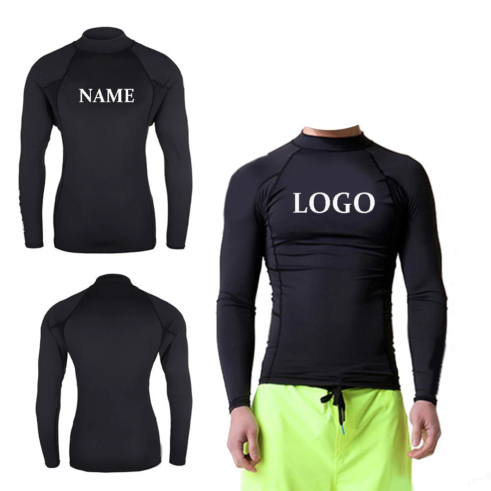 Upf 50 Sublimation Printed Logo Swimsuit Swim Rash Guard Bjj Surf Rash