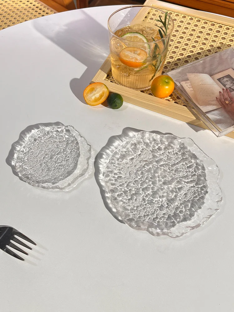 Snglass Plates Glass Cheap Wedding Decoration Charger Plates Gold Glass