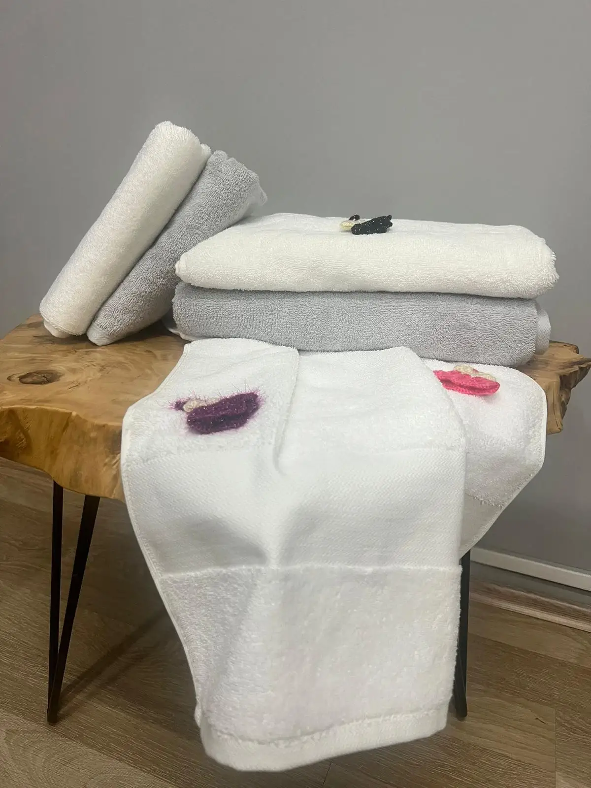 Zigzag Single Row Border 70x140 Cm Ecru 100 Cotton Wholesale Bath