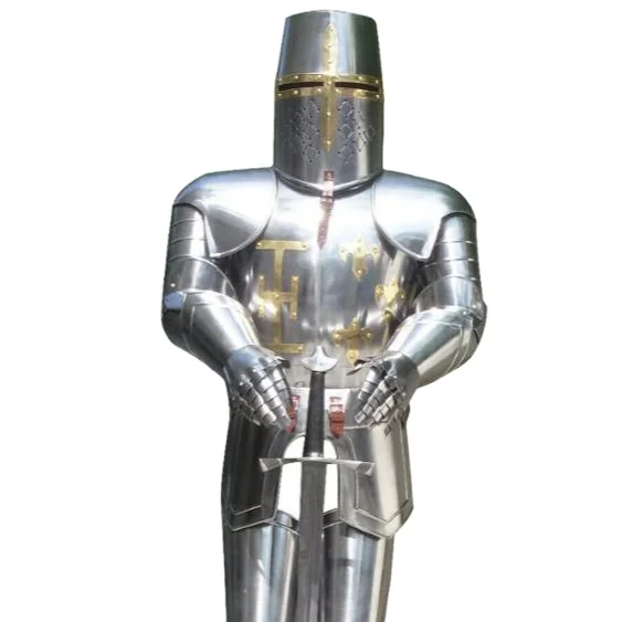 Medieval Crusader Suit Of Armor Full Body Armour Suit Sword Halloween