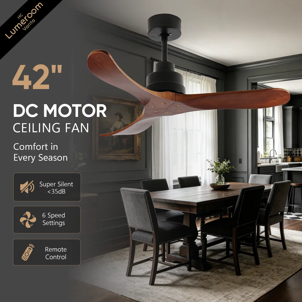 Ceiling Fan, 35W(0.05hp), Solid Wood + Metal - detail 2