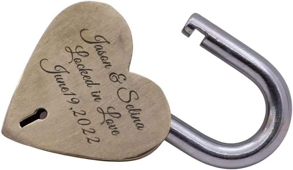 Personalized Solid Brass Heavy Duty Padlock Love Lock Memorial