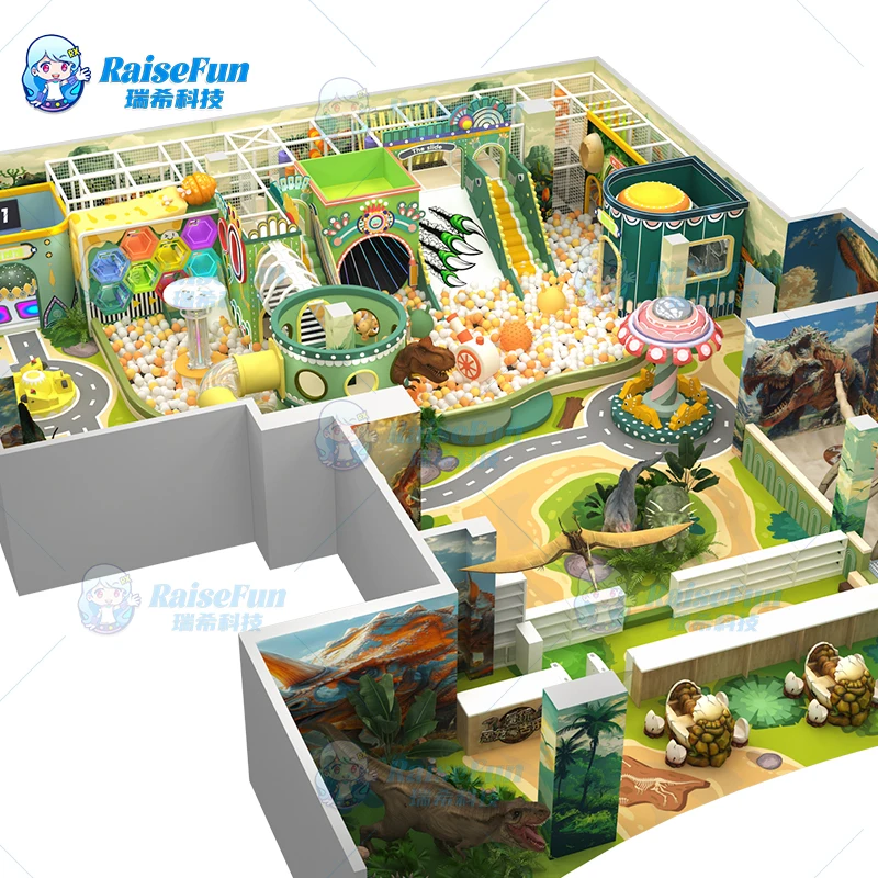 product raisefun wholesale kid soft playground dinosaur theme set for kids-5