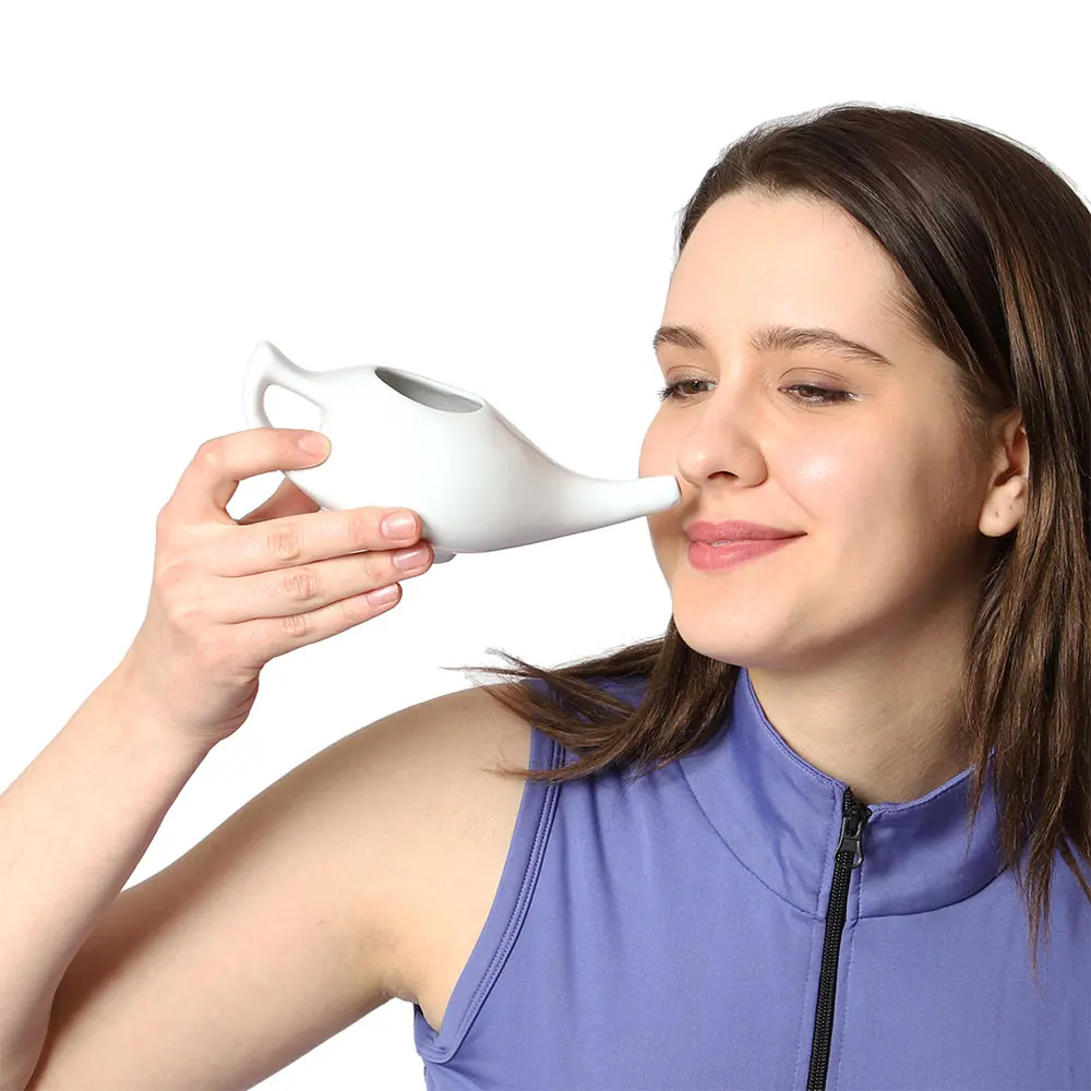 Ceramic Neti Pot For Sinus,Allergies Treatment And Nasal Cleansing With ...