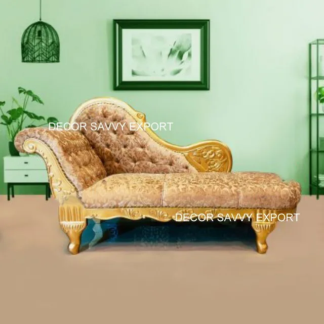 Victorian Vintage Classic Solid Wood Carved Luxury Tufted Button Living