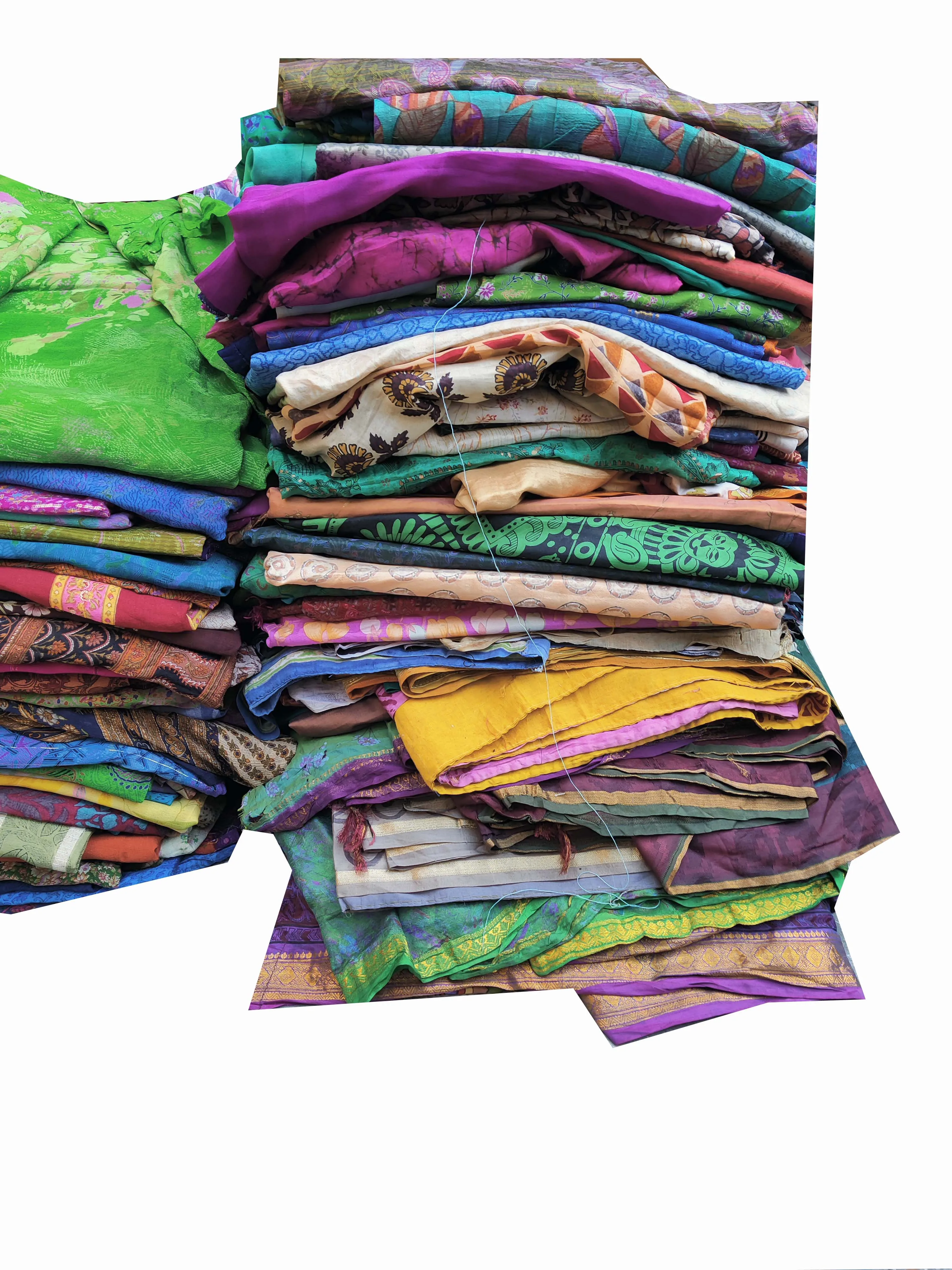 100 Silk Saree Floral Printed Fabric Dress Making Assorted Fabric