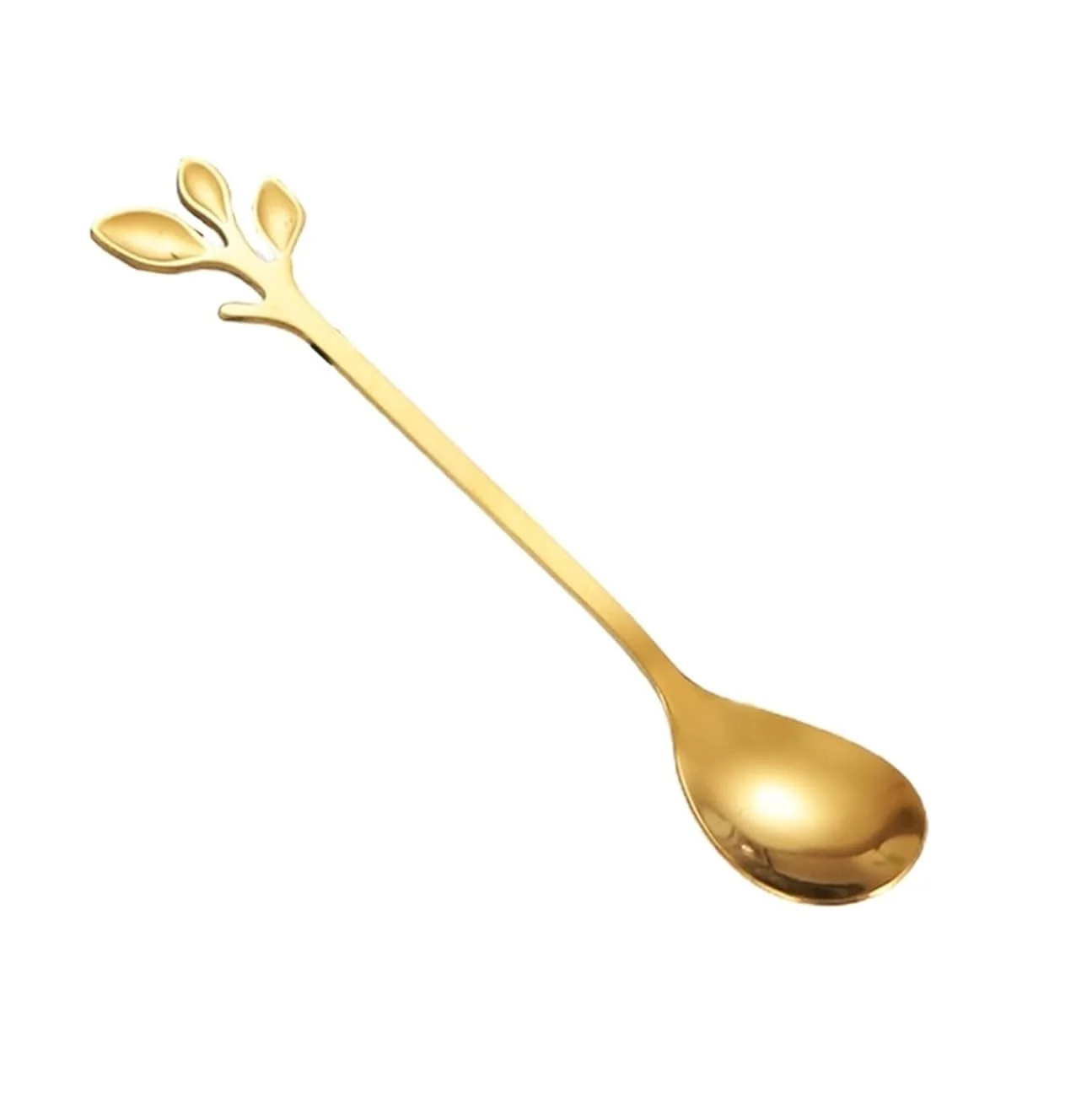 Simple And Modern Luxury Look Design Long Handle Coffee Spoon With Gold ...