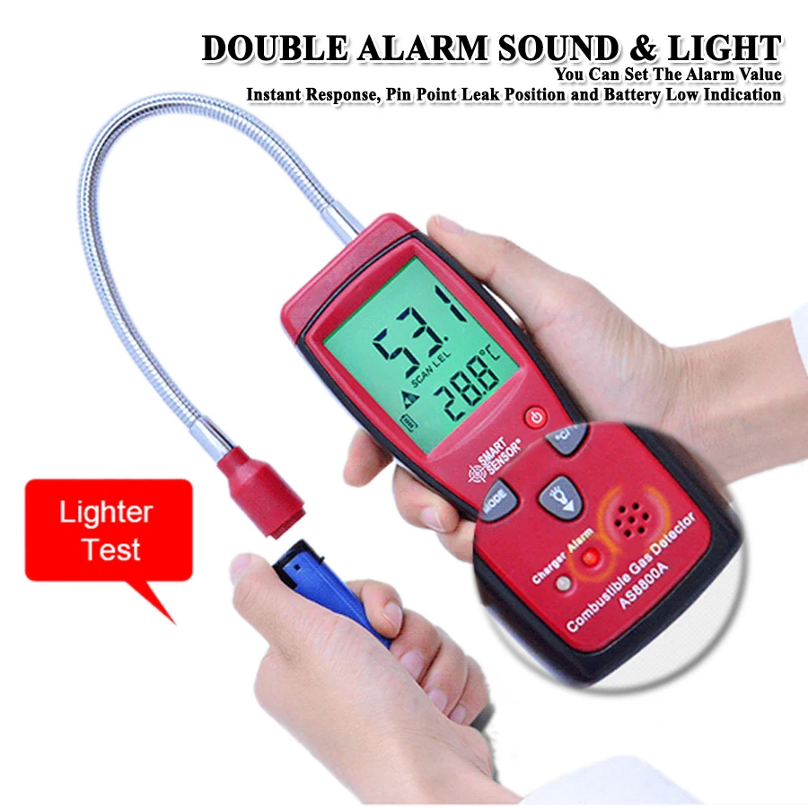Smart Sensor As8800a Combustion Detector Natural Portable Gas Leak