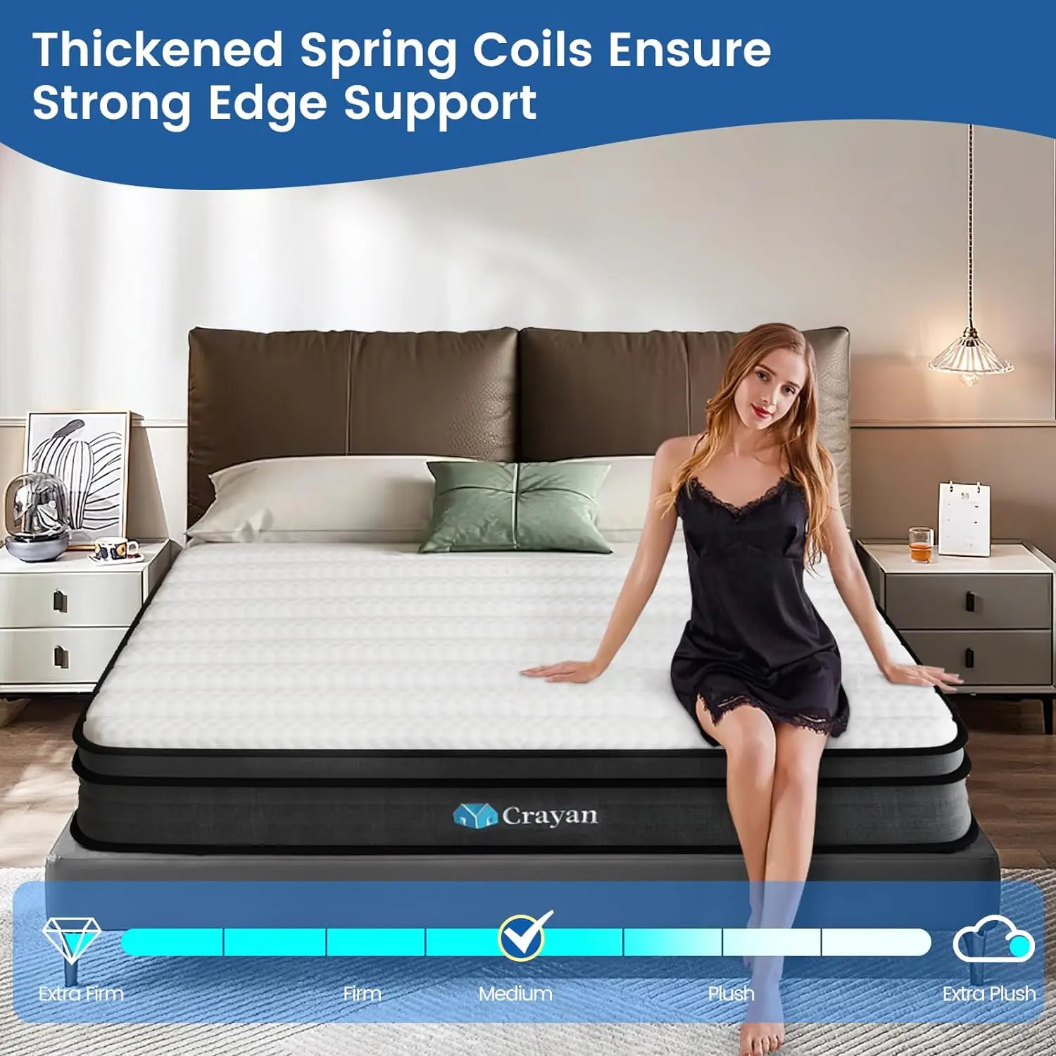 Full Mattress,12 Inch Memory Foam Mattress Full Size,Hybrid Mattress In
