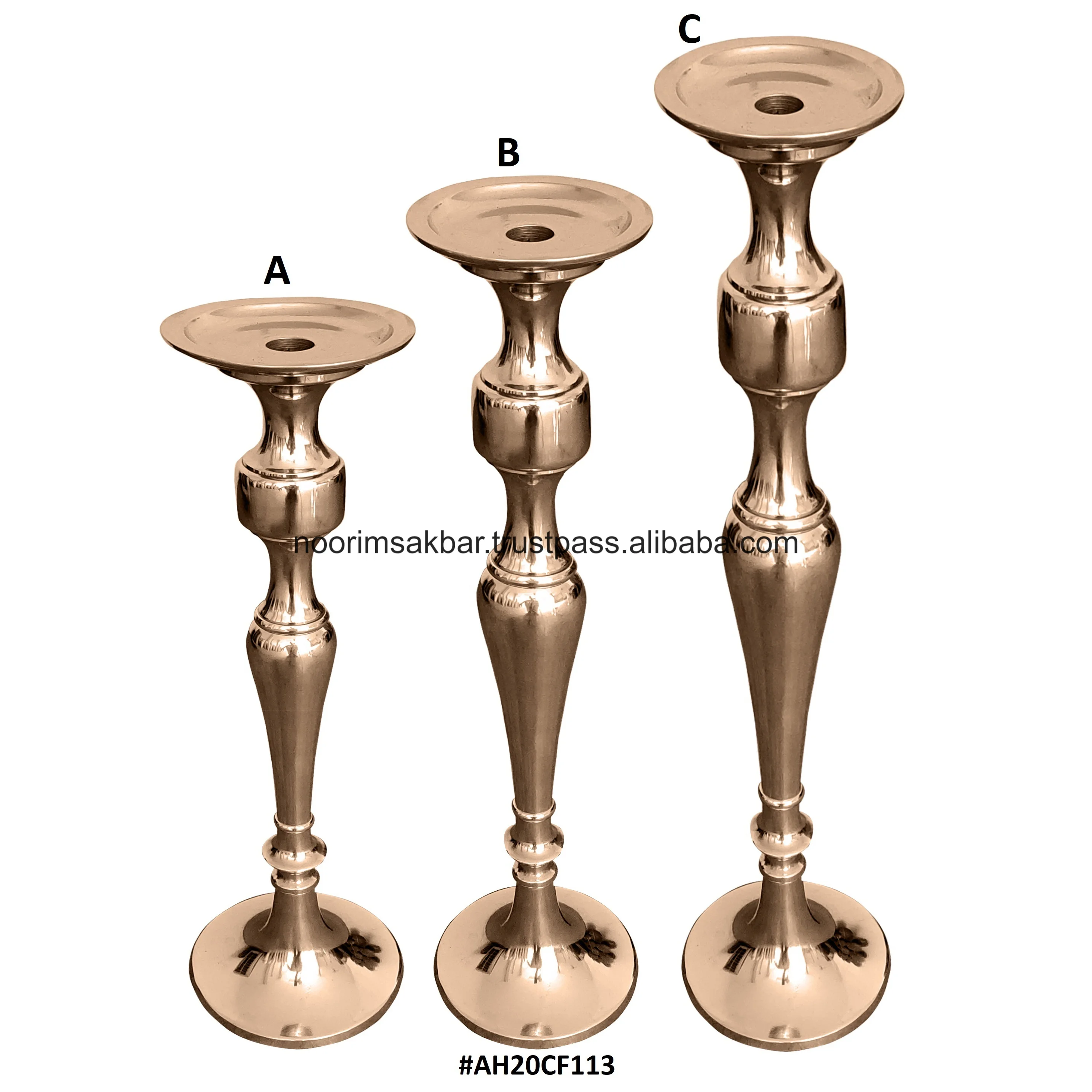 2023 Luxury Aluminium Candle Holder Stands For Wedding And Party