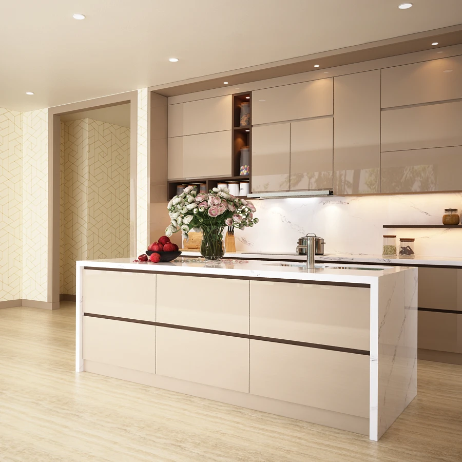 Engineered Wood Kitchen Natural Wood Mdf Mfc Modern Design