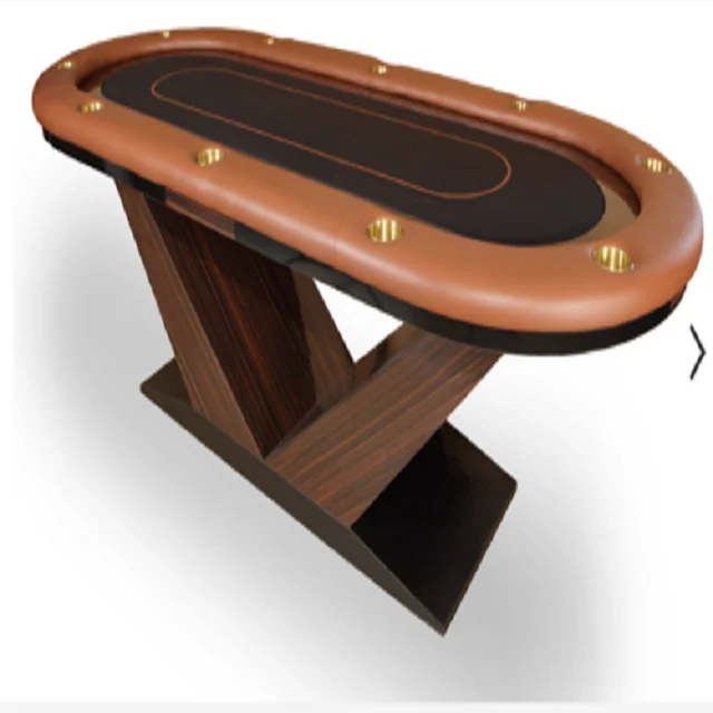 Multifunctional Customised Poker Table Oval Shaped Wooden Poker Table