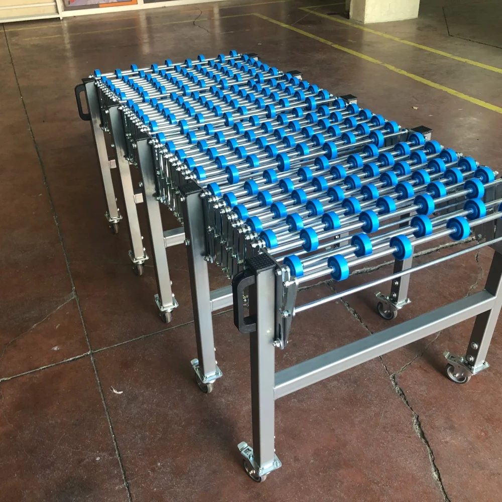 Accordion Flexible Conveyors Galvanize Stainless Steel Tire Type