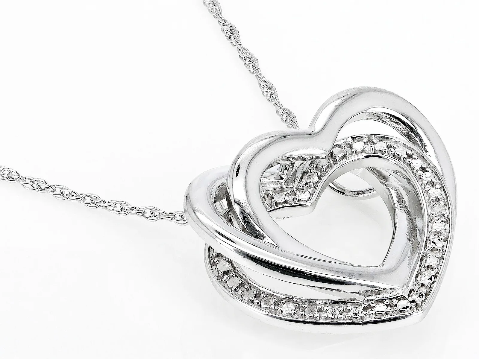 Eternal Love: White Diamond Accent Rhodium Over 925 Sterling Silver ...