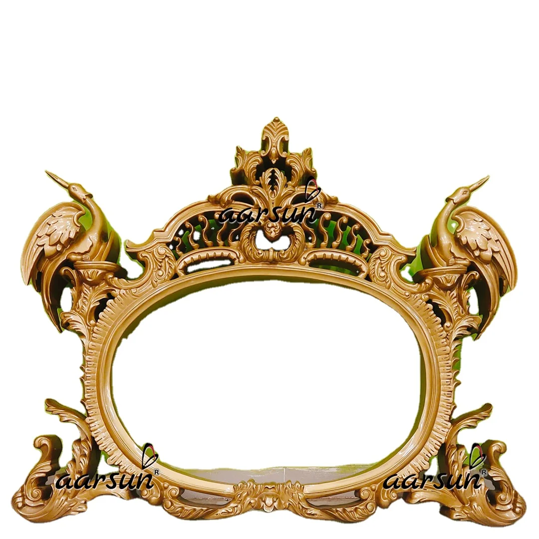 Add A Touch Of Luxury With The Premium Wooden Carved Frame In Gold