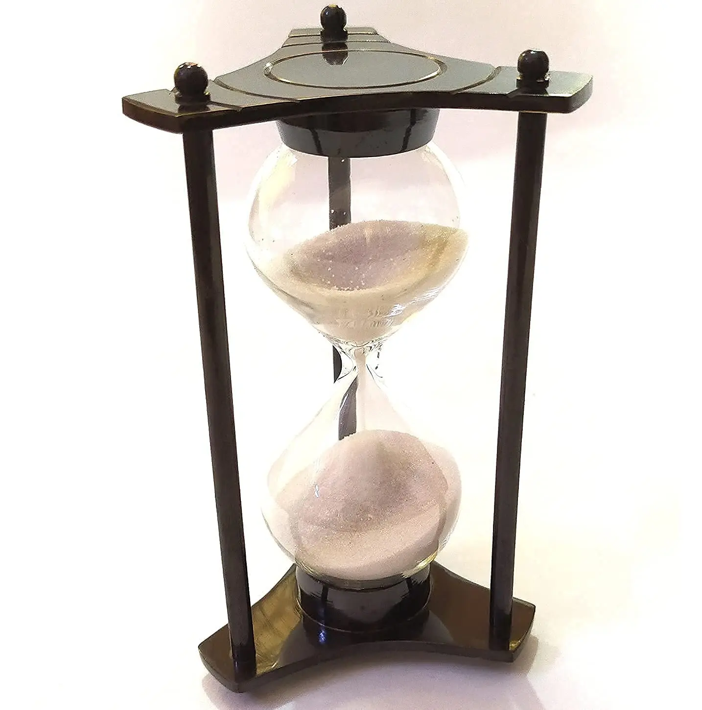 Ateeq And Sons Vintage Style Wood Sand Timer Glass Sand Clock (white) 4
