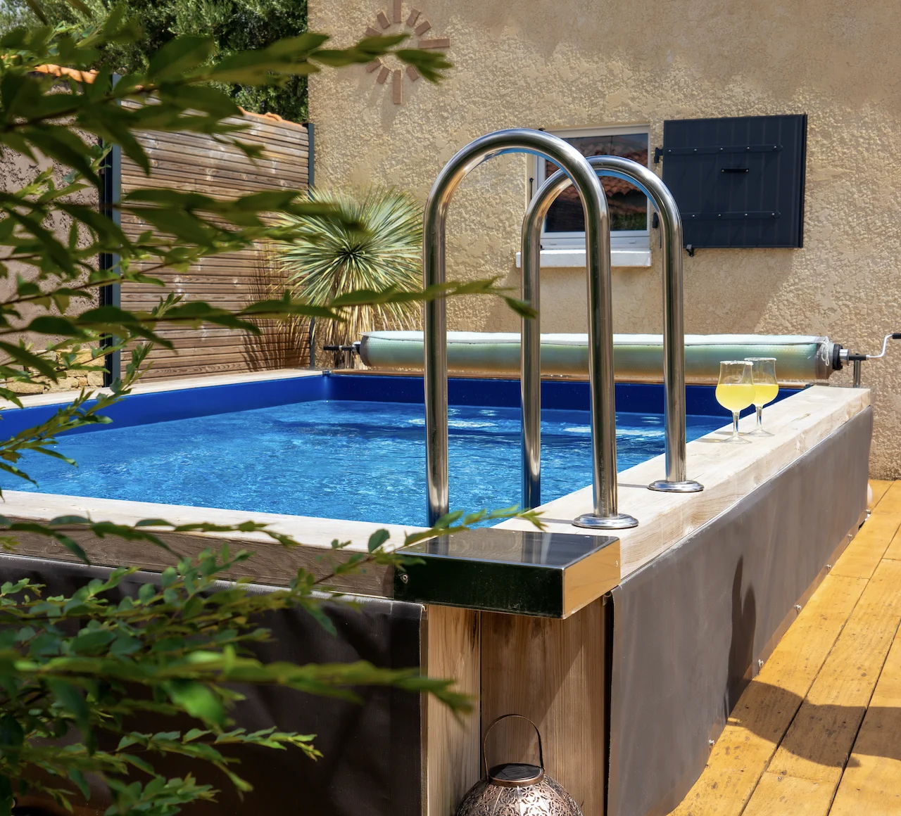 MODULAR POOL - 4M X 4M X 1.20M - SEMI-BURIED - INTEGRATED FILTRATION ...
