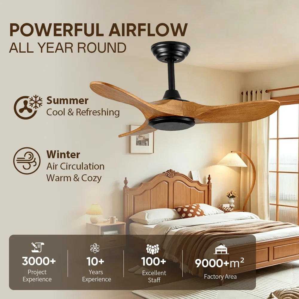 Ceiling Fan, USA, 35W, Solid Wood + Metal - detail 4