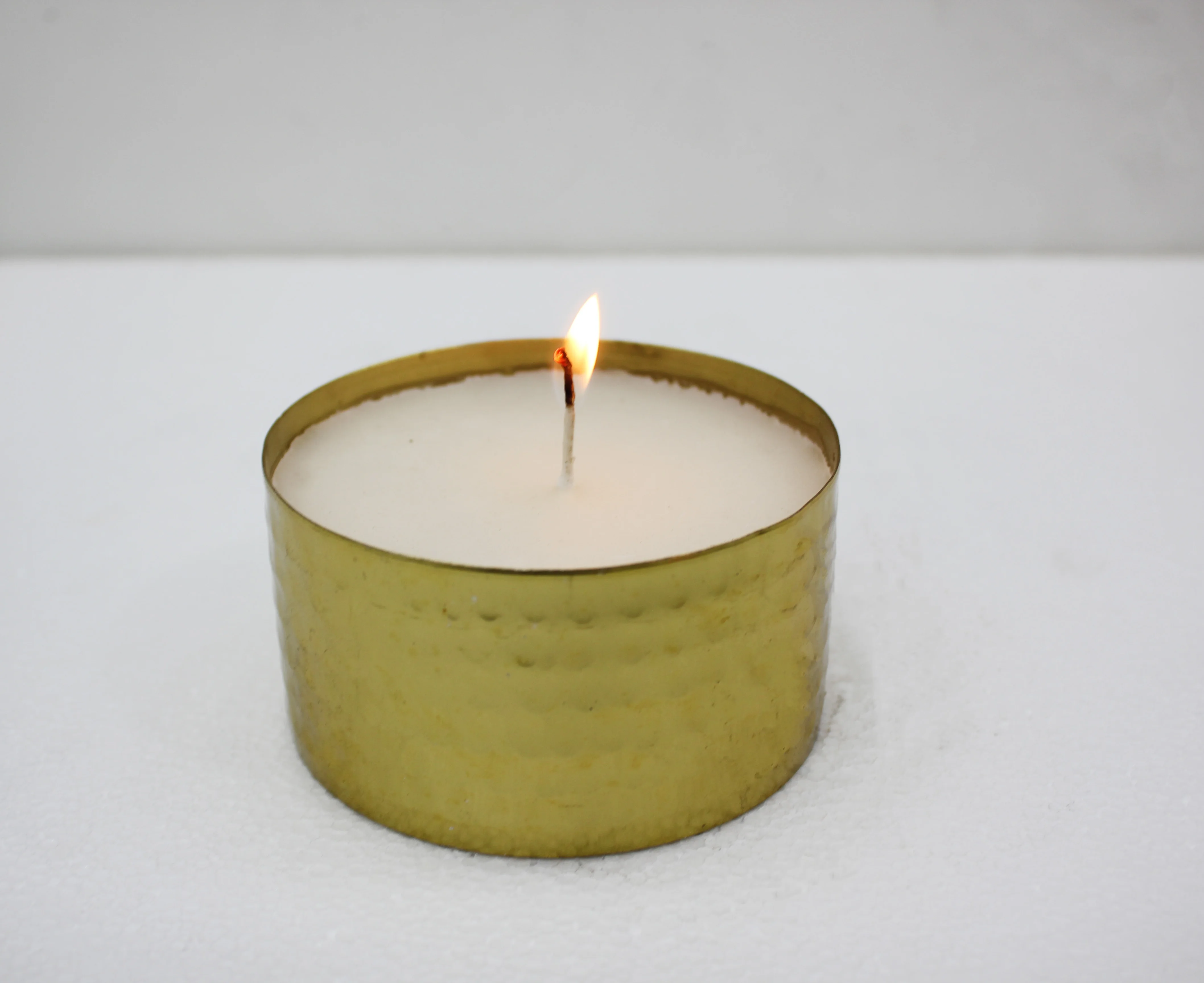 Candle Jar Hammered Dark Style Candle Votive With Wax Lid Brass Wax Pot