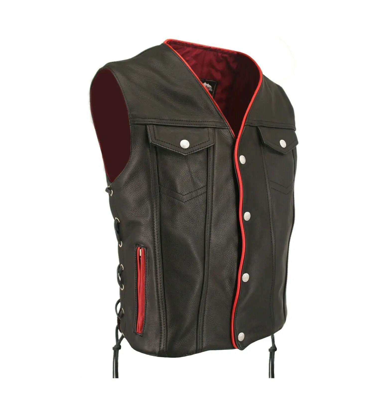 Motorcycle Vest Leather Custom Motorbike Waistcoat Biker Leather Vest ...