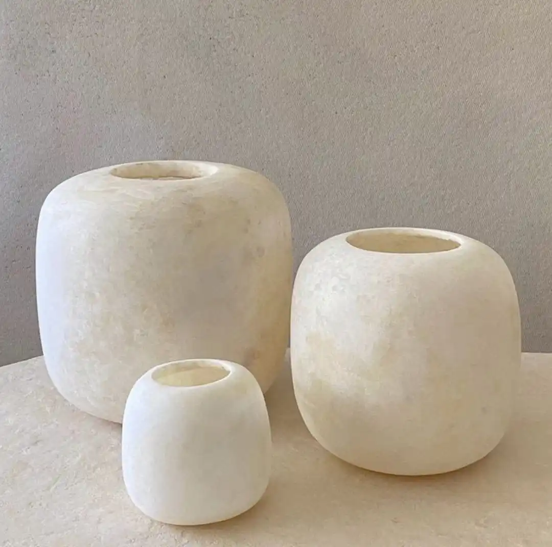 Onyx Candle Jar White Candle Holders For Table Centerpiece Alabaster