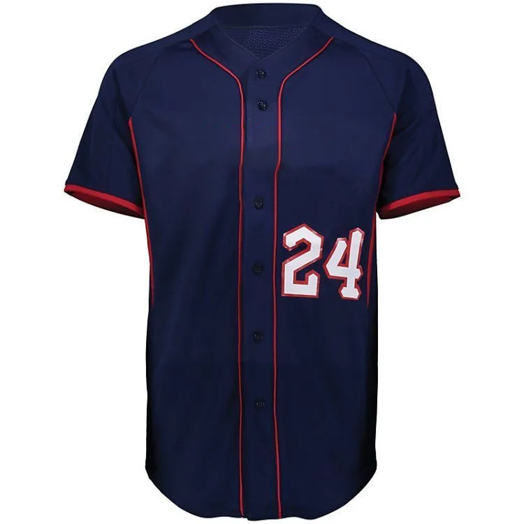 Full Custom Printing Button Baseball Shirt Baseball Jersey Customized ...