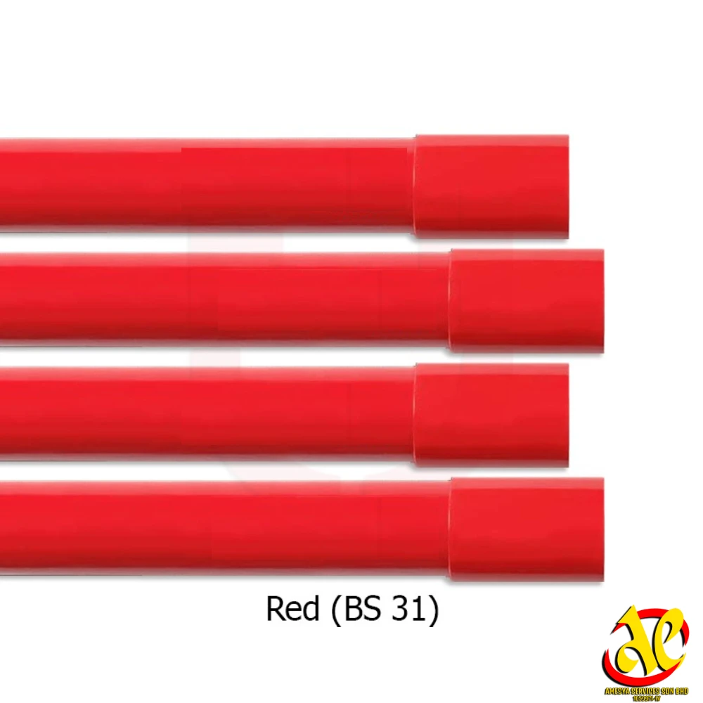 Long Lasting Waterproof Galvanized Iron Conduit 3/4 Inch 3.81 Meter Red