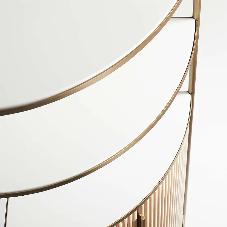 Freya Corner Display Rack Made of Aluminum Frame and Solid Mahogany ...