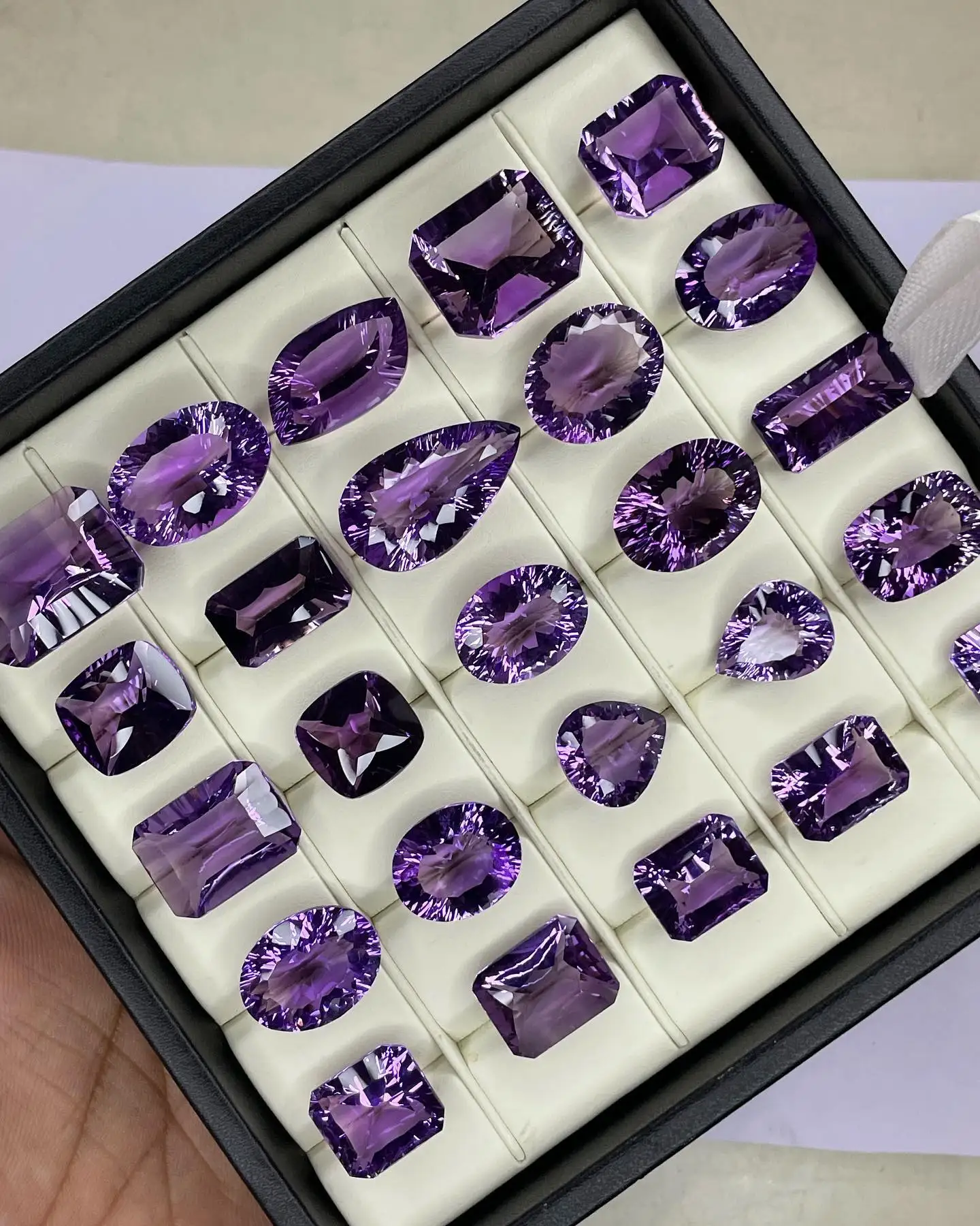 Natural Amethyst Laser Cut Stone Mix Shape Purple Color Spiritual