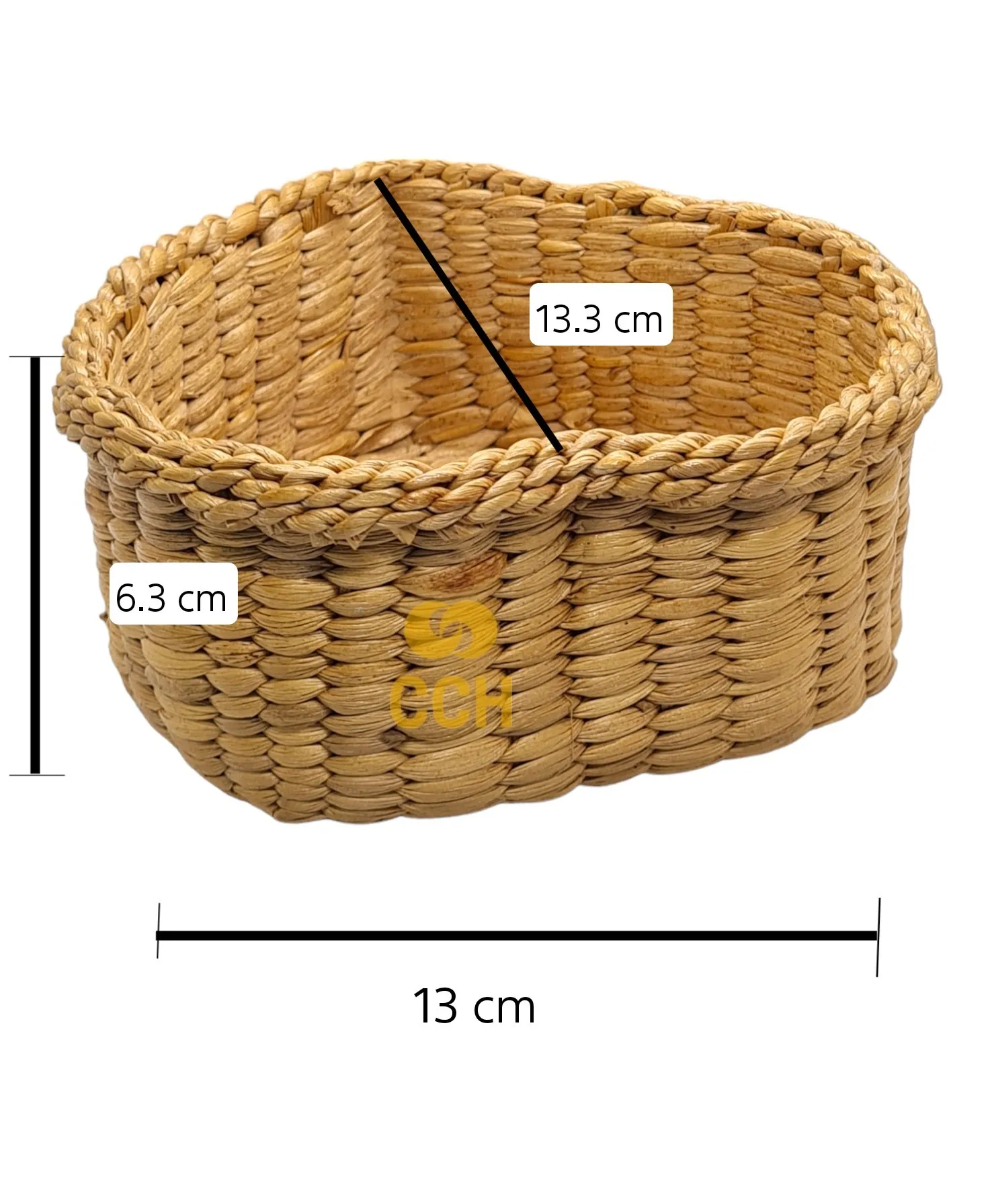 Handmade Natural Wicker Baskets For Storage Shelves Organizing Heart