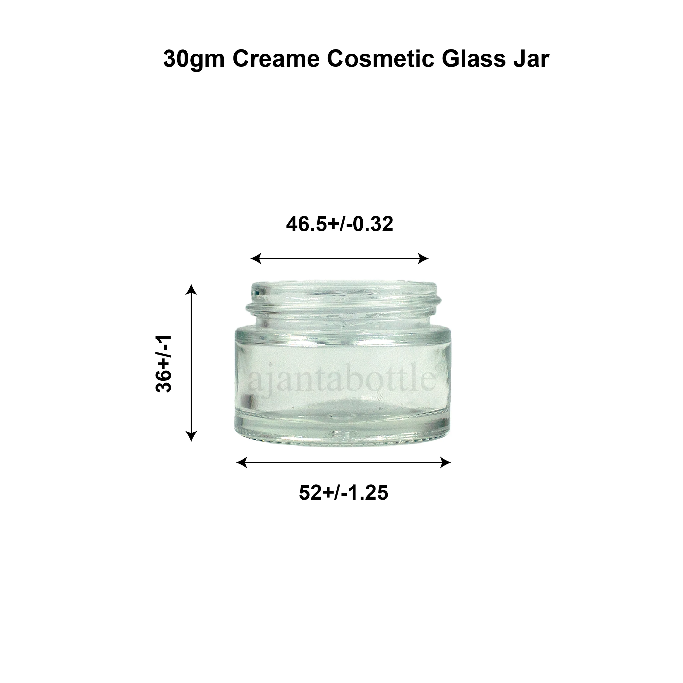 Luxury 30 Gm Cream Cosmetic Glass Jar Cream Glass Jar With Lids With A