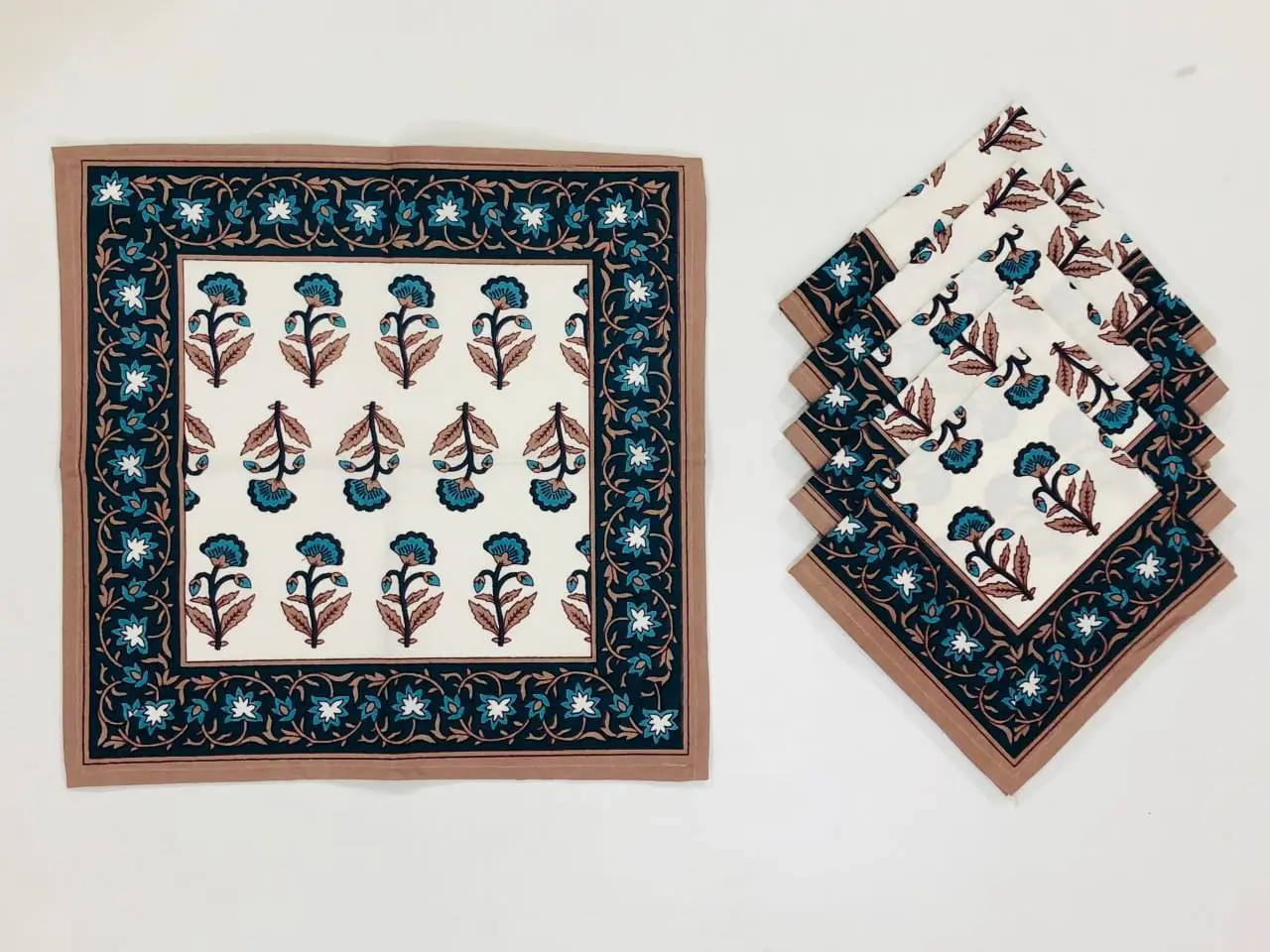 Hand Block Print Cotton Indian Handcrafted Cotton Napkin Wholesale