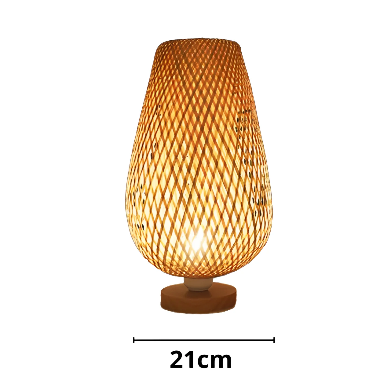 Antique Rattan Wicker Table Lamp Bedroom Handmade Living Room