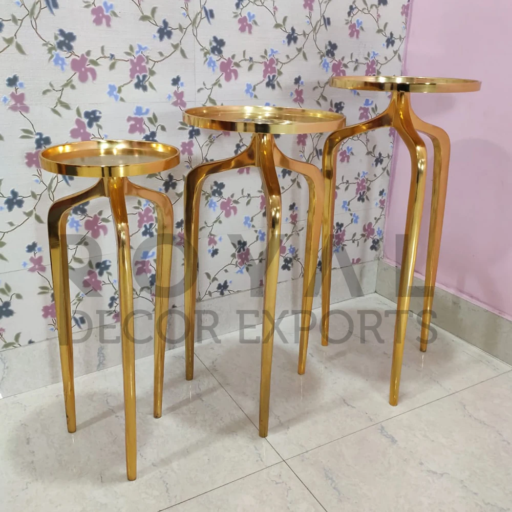 Metal Gold Coffee Table Set Living Room Low Height Coffee Table New