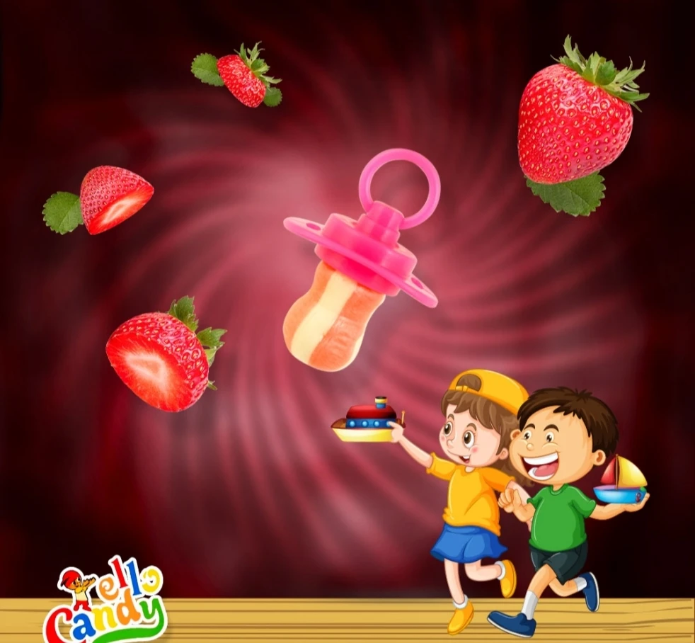 Ello Candy Fruit Flavor Handmade Pacifier Candy Strawberry For Children