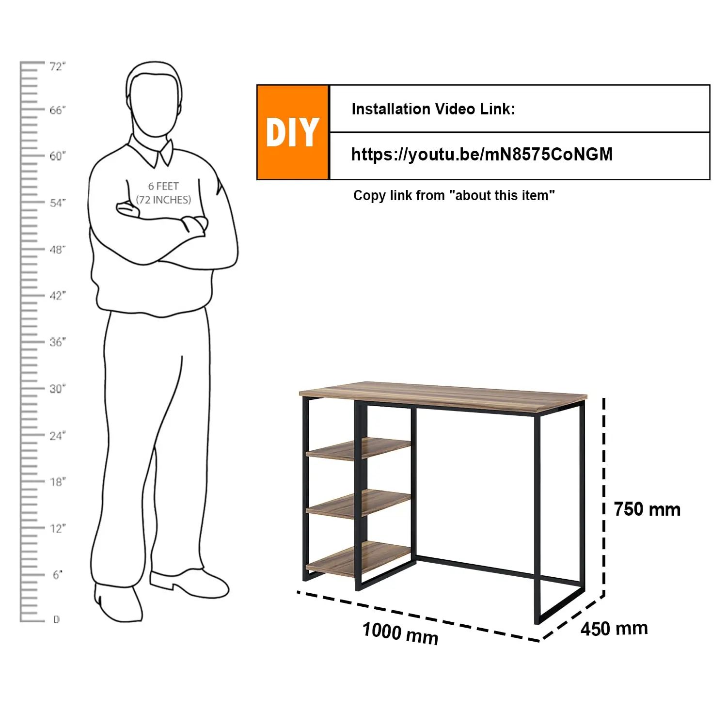 Modern Simple Style Computer Desk Metal Frame Writing Office Desks Study Table Computer Table