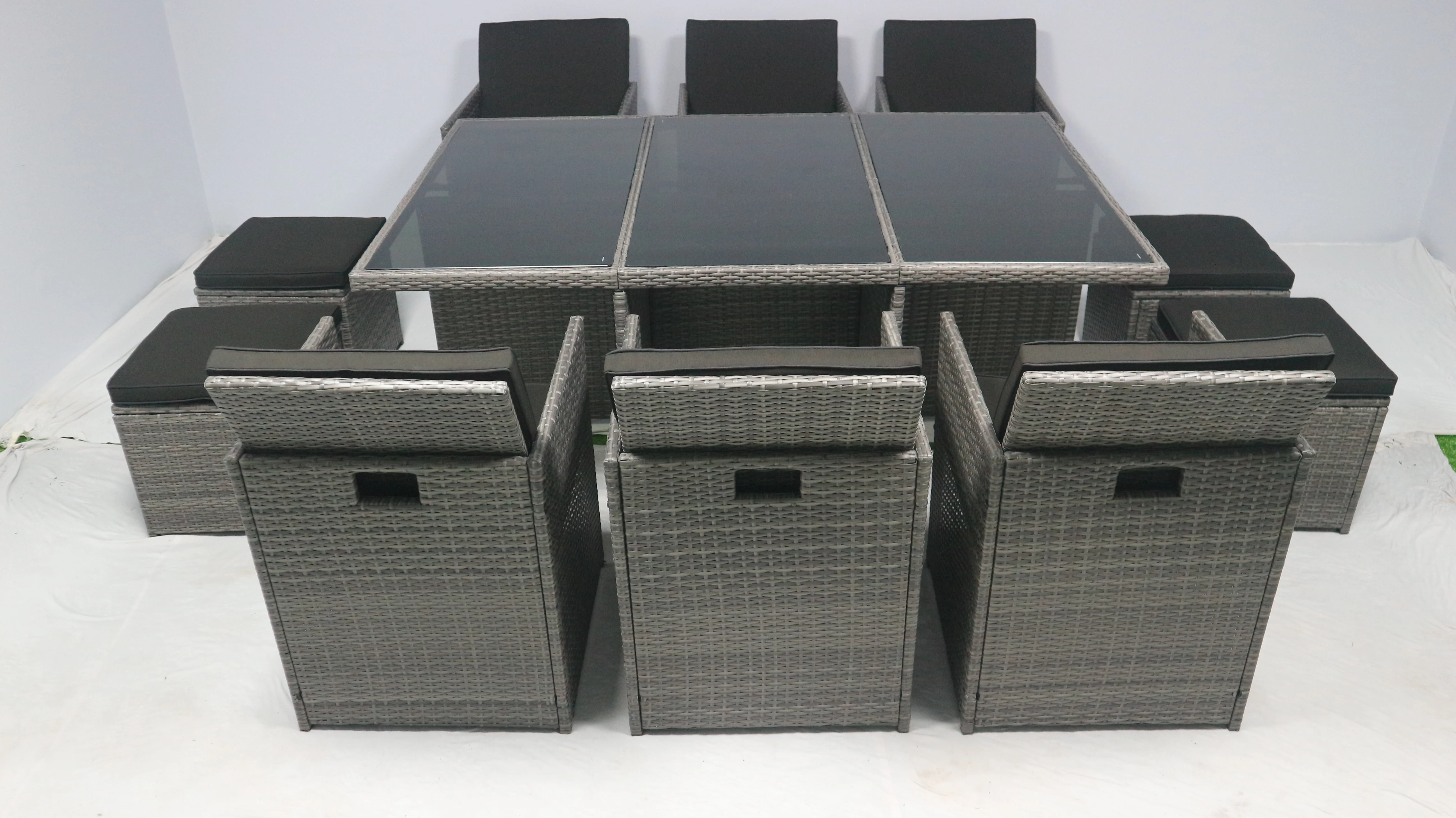 High Quality Cheap Price Pe Rattan Wicker Garden Furniture Cube 4+6