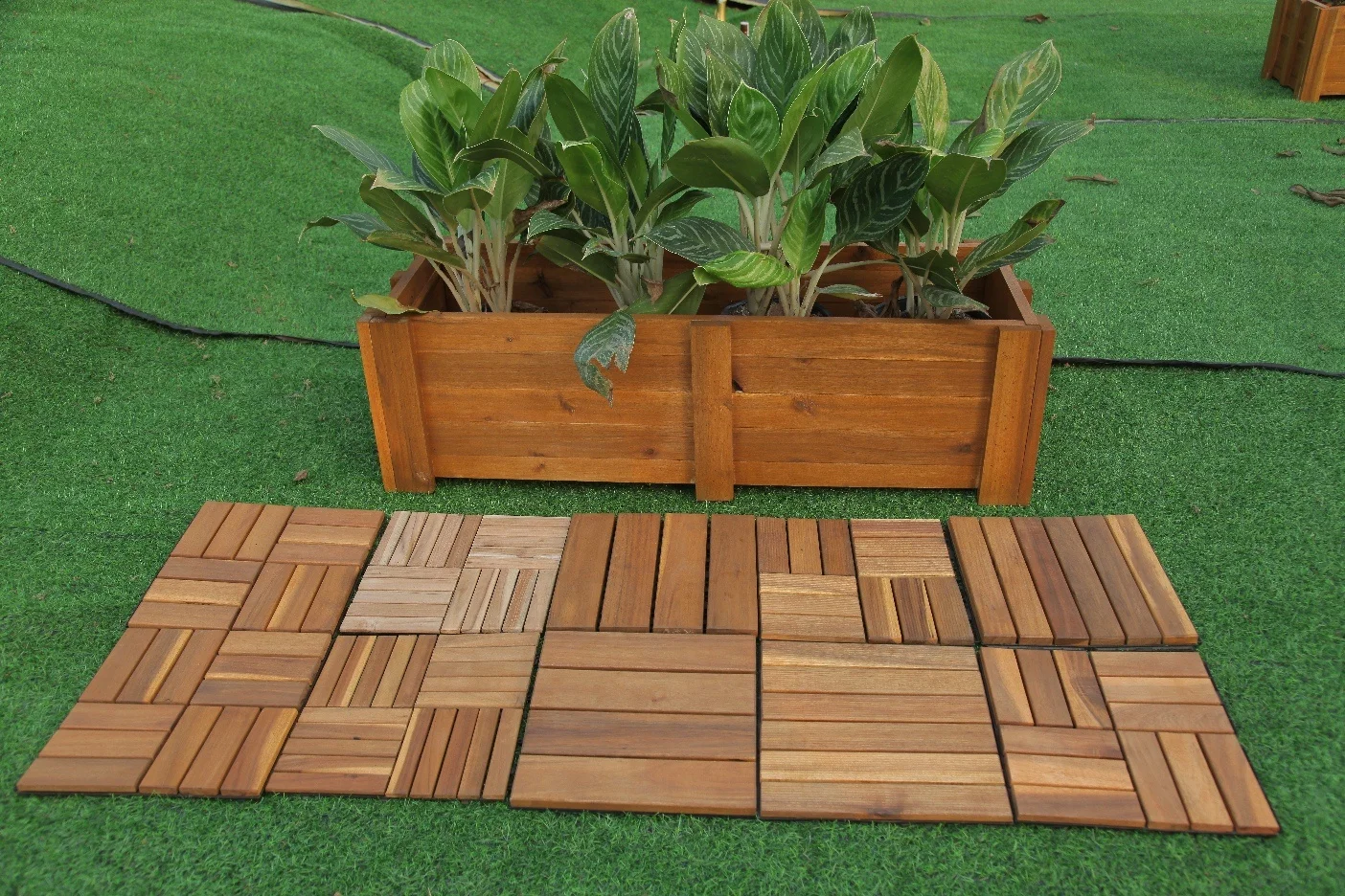 Decking Tiles Interlock Antislip Waterproof From Acacia Teak