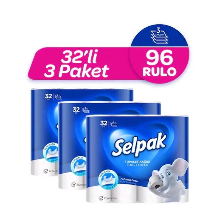 High Quality And Best Price ! Super Soft Toilet Paper 32 Pieces 3 Ply